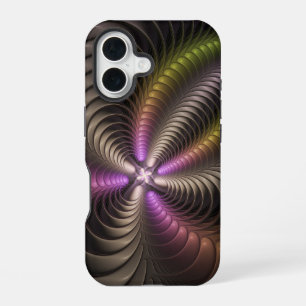 Abstract Shiny Trippy Colourful 3D Fractal Art iPhone 16 Case