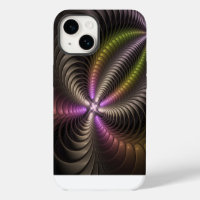Abstract Shiny Trippy Colourful 3D Fractal Art