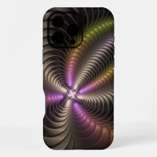 Abstract Shiny Trippy Colourful 3D Fractal Art iPhone 16 Pro Max Case