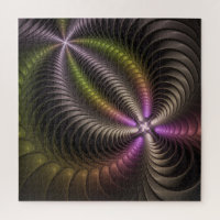 Abstract Shiny Trippy Colourful 3D Fractal Art