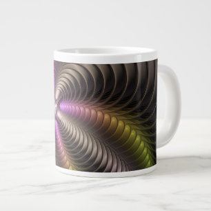 Abstract Shiny Trippy Colourful 3D Fractal Art Large Coffee Mug
