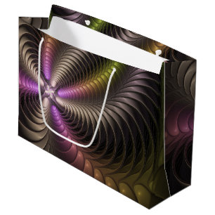 Abstract Shiny Trippy Colourful 3D Fractal Art Large Gift Bag