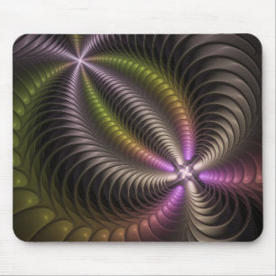 Abstract Shiny Trippy Colourful 3D Fractal Art Mouse Mat