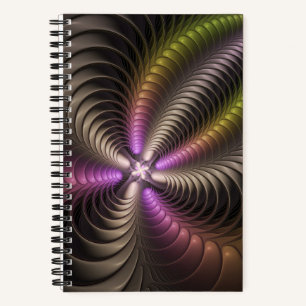 Abstract Shiny Trippy Colourful 3D Fractal Art Notebook