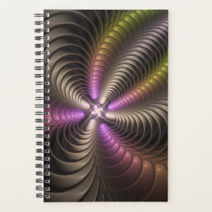 Abstract Shiny Trippy Colourful 3D Fractal Art Planner