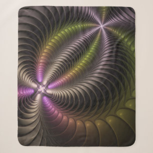 Abstract Shiny Trippy Colourful 3D Fractal Art Sherpa Blanket