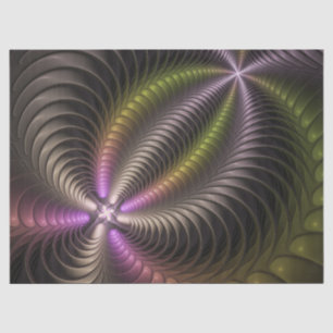 Abstract Shiny Trippy Colourful 3D Fractal Art Tissue Paper
