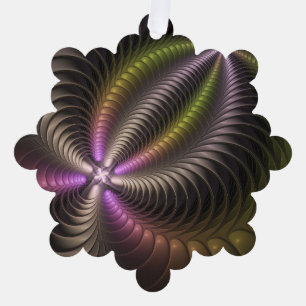 Abstract Shiny Trippy Colourful 3D Fractal Art Tree Decoration Card