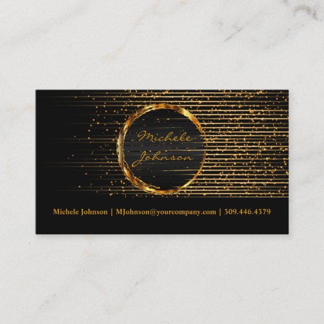 Abstract Shooting Gold Star Light Universe Business Card (Front)