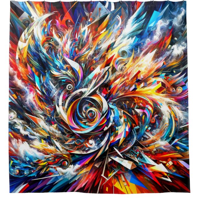 Abstract Shower Curtain (Front)