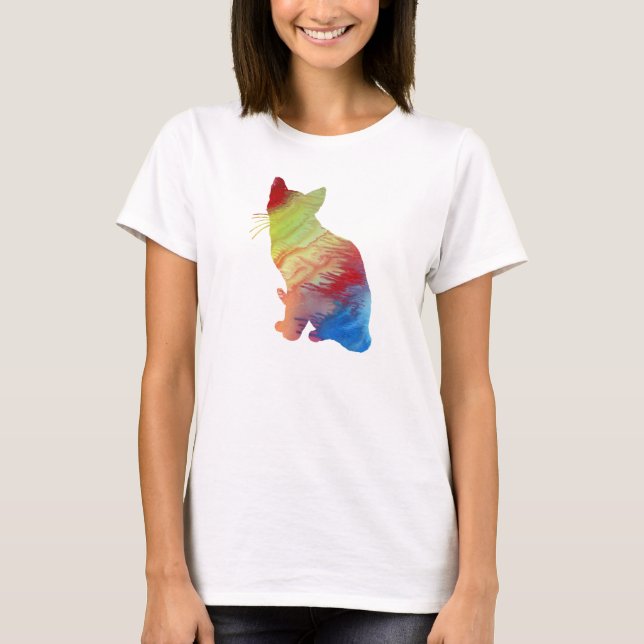 Abstract Siamese Cat silhouette T-Shirt (Front)