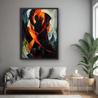Abstract Silhouette in Fiery Red and Black Art