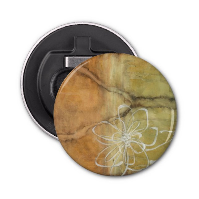 Abstract Silhouette Painting on Tan Background Bottle Opener (Front)