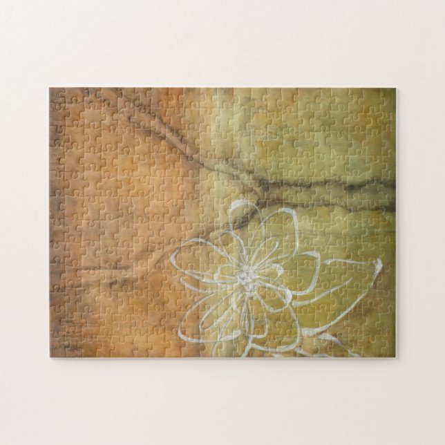 Abstract Silhouette Painting on Tan Background Jigsaw Puzzle (Horizontal)