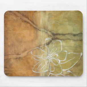 Abstract Silhouette Painting on Tan Background Mouse Mat