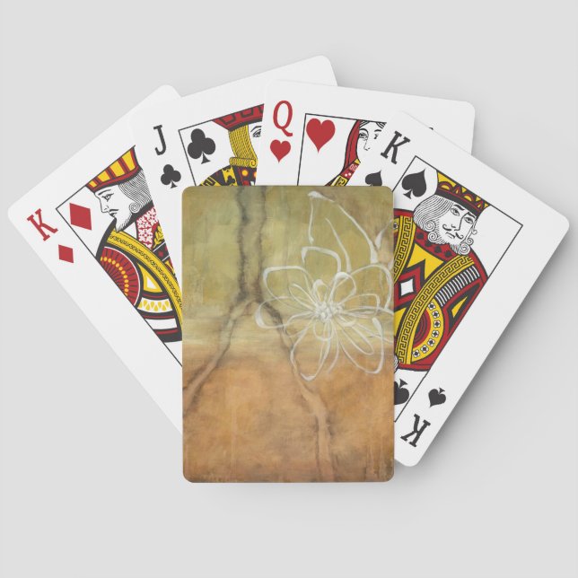 Abstract Silhouette Painting on Tan Background Playing Cards (Back)