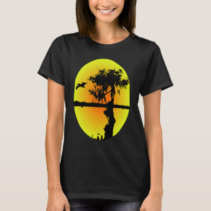 Abstract Silhouette Pelican Cypress Swamp T-Shirt