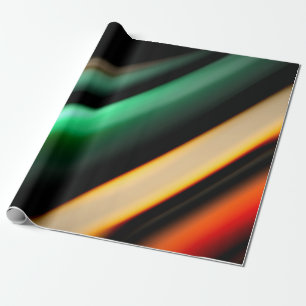 Abstract silk smooth lines on black, multicolored wrapping paper