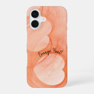 Abstract Silky Shades of Orange Hearts Custom iPhone 16 Case
