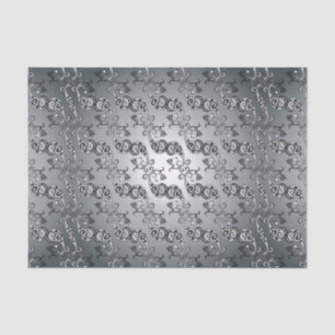 Abstract Silver and black Tulip Boteh Pattern Tissue Paper