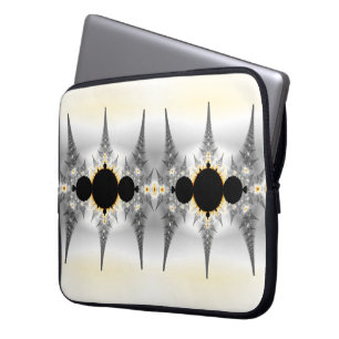 Abstract Silver Fractal Laptop Sleeve