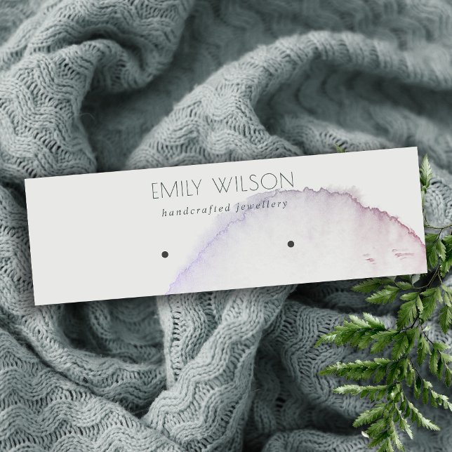Abstract Silver Grey Pink Purple Earring Display Mini Business Card (Creator Uploaded)