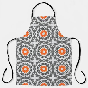 abstract silver, light gray and dark slate gray se apron