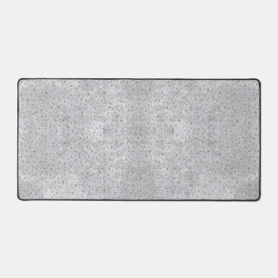 Abstract silver paper with gold stars desk mat
