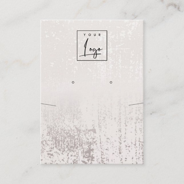 Abstract Silver Rain Necklace Earring Logo Display Business Card (Front)