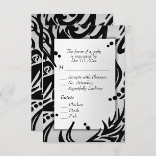 Abstract Silver Tribal with Menu RSVP