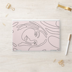 Abstract Simple Line Art Woman Illustration HP Laptop Skin