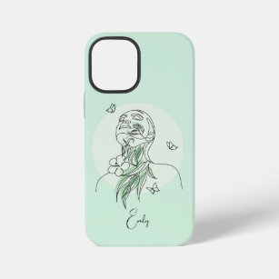Abstract Simple Line Art Woman Illustration iPhone 12 Mini Case
