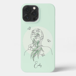 Abstract Simple Line Art Woman Illustration iPhone 13 Pro Max Case