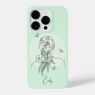 Abstract Simple Line Art Woman Illustration iPhone 14 Pro Case