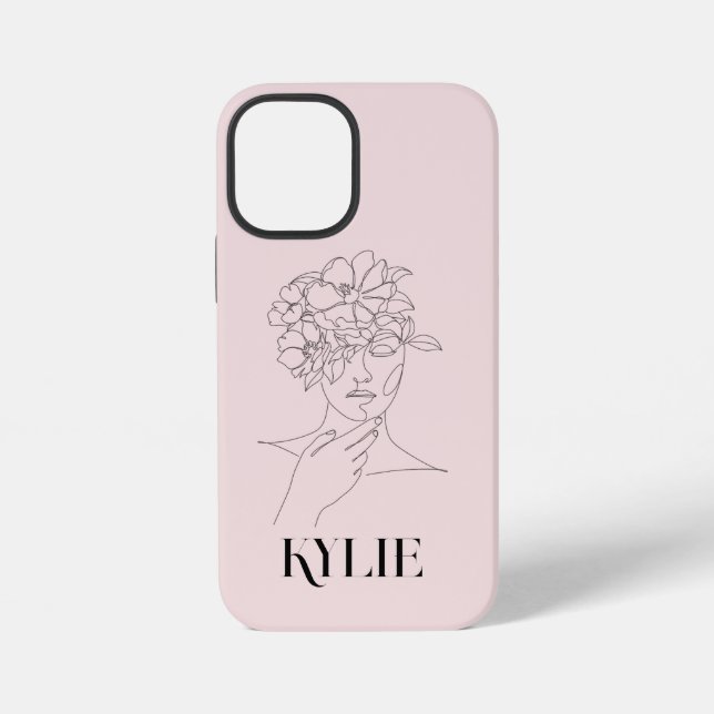Abstract Simple Line Art Woman Illustration iPhone Case (Back)