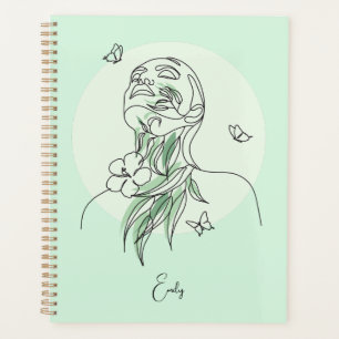 Abstract Simple Line Art Woman Illustration Planner
