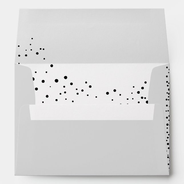 Abstract Simple Modern Black Random Dots Envelopes (Back (Bottom))