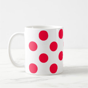 Abstract simple stylish red white polka dots circl coffee mug