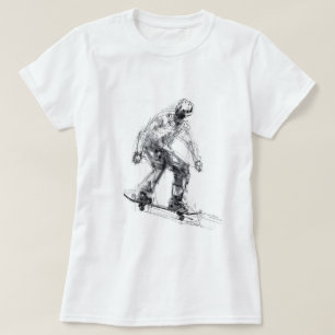 Abstract Skater in Motion T-Shirt