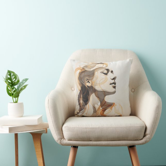 Abstract Sketch Woman Cushion (Chair)