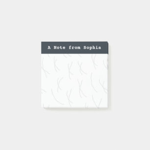 Abstract Sketchy Lines Personalized Deep Charcoal Post-it Notes