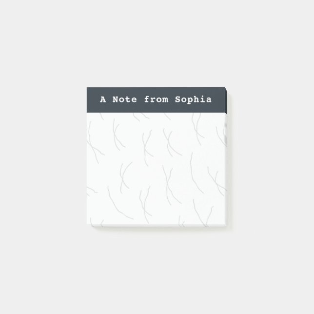 Abstract Sketchy Lines Personalized Deep Charcoal Post-it Notes (Front)