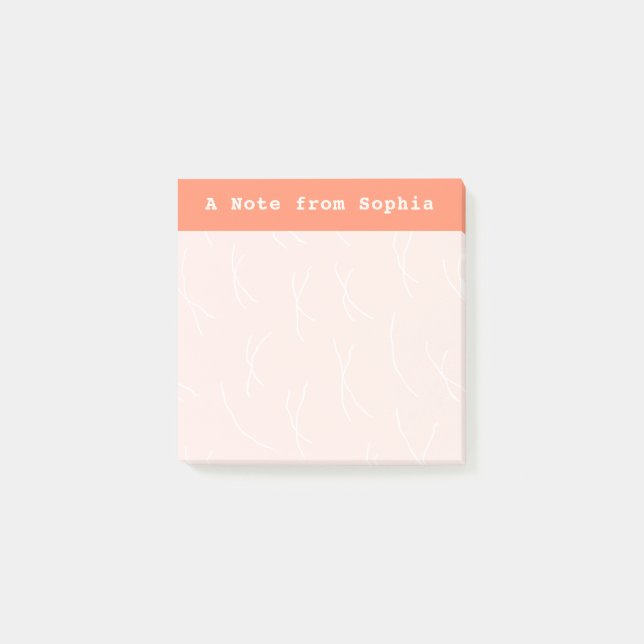 Abstract Sketchy Lines Personalized | Salmon Pink Post-it Notes (Front)