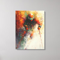 Abstract Skier Art - Winter Sports Action