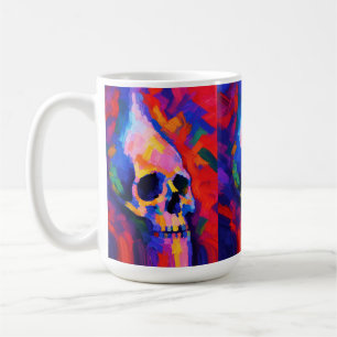 Abstract Skull Painting Wall Art Print Coffee Mug