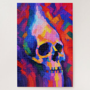 Abstract Skull Painting Wall Art Print Jigsaw Puzzle