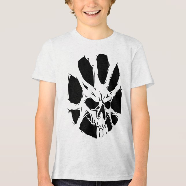 Abstract Skull Roots: Dark Art Tri-Blend Shirt (Front)