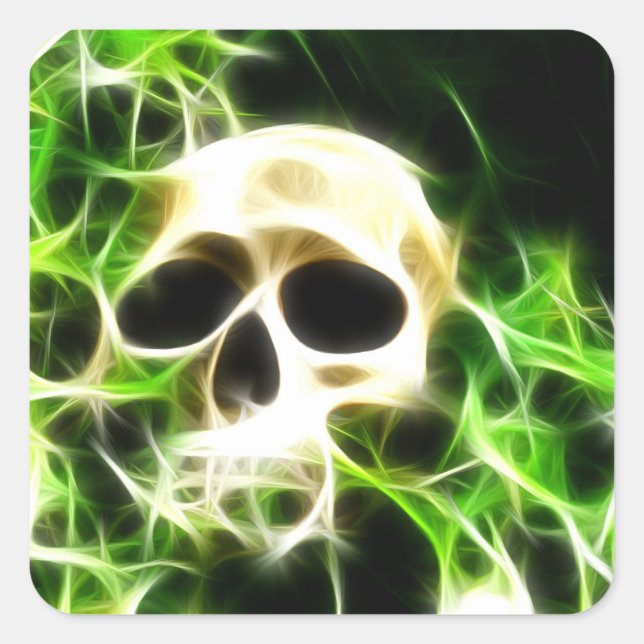 Abstract skull square sticker (Front)