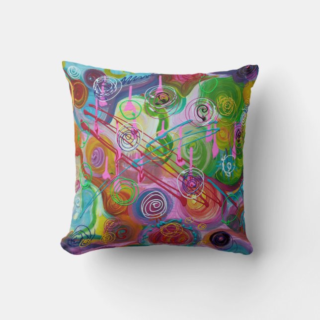 Abstract Skull Throw Pillow (Front)