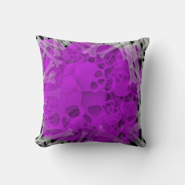 Abstract SKULLS & BONES Cushion (Front)